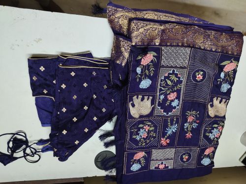 pure georgette with thread work Saree