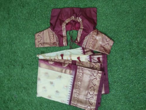 Semi gadwal saree with tanjore painting blouse Saree