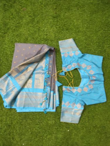 Semi gadwal saree with tanjore painting blouse Saree